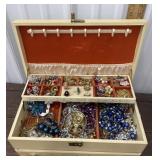 Jewelry box with contents - costume clip earrings