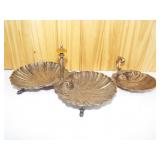 Pair of Silver Plate Scallop Dishes. Bakelite