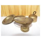 Vintage Brass Lot-Bell, Small Scuttle, etc.