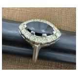 Sterling silver ring black center stone