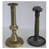 2 Antique Brass Candlesticks