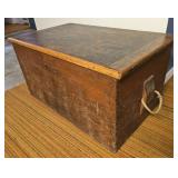 Dovetailed old red blanket chest 37"22"19"