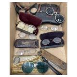 Eye glasses, goggles and sunglasses etc.. *some
