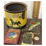 Vintage tobacco tins - Honey Moon, Big Ben, Lucky