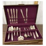 Wooden flatware box with flatware