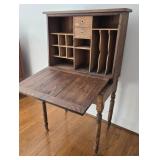 Early 2 PC plantation desk turned legs 32"22"56"