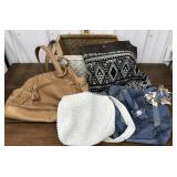 Basket & 4 purses