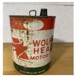 Wolf head oil can