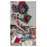 Large lot of Christmas - vintage wreath, tins,