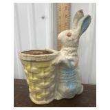 Vintage, papier-mï¿½chï¿½, bunny and basket