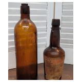 2 brewery Amber bottles - Pabst & Duffy Rochester