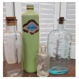 4 bottles _ stoneware wine, Dr weavers canker