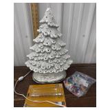 Ceramic Christmas tree, extra bulb and light