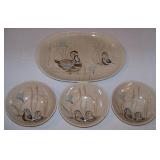 Red Wing Pottery Bob White Quail 13 1/2" Platter