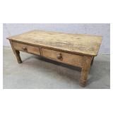 Early 2 drawer coffee table 51"26"18"