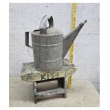 Watering can, bench