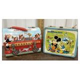 2 vintage Walt Disney tin Lunch pails *some