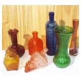 Colored Glass Bottles & Vases. Vintage & Modern
