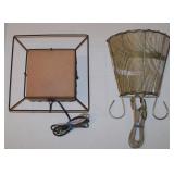 2 Mid Century Fiberglass Whipstitch Shade Wall