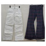 2 Pair Vintage Bell Bottom Pants - Plaid Maybe A