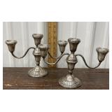 Pair Preisner Sterling weighted candelabras