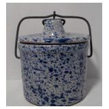 Vintage Spongeware Stoneware Butter / Cheese