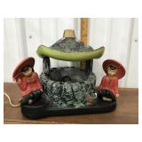 Interesting Japanese lamp *some damage/chipped