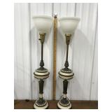 Pair of tall MCM lamps *some paint chipped