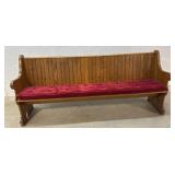 Solid oak church pew 84x20