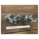 Vintage metal lock on fishing rod holders