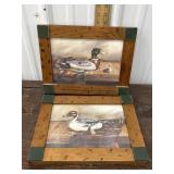 Pair artist J.Gibson framed prints - Wooden