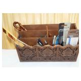 MCM Faux Wood Office-Letter Tray with vintage