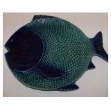 Mid Century Majolica Fish Platter 15 1/2" long 14