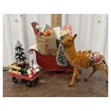 Buyers choice decor. - Sleigh, wagon and flocked