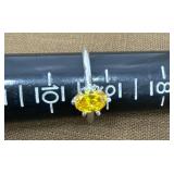 .925 Ring - Solitary Yellow Stone