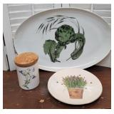 3pcs - Portmeirion, etc ... Platter, plate, and