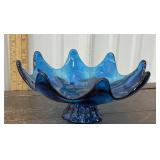 Gorgeous blue MCM pedestal dish