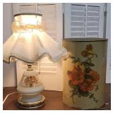 Retro lamp & trash can