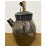 Fantastic stoneware Batter Jug, with metal lid.