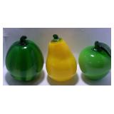 3 Pcs Mid Century Murano Style Art Glass Fruit 4