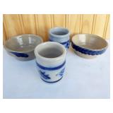 Beaumont Pottery Salt Glazed Dishes, small crocks