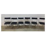 6 Fujiset Chrome Folding Chairs
