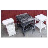 Vintage Wicker Side Tables 21" tall & Waste