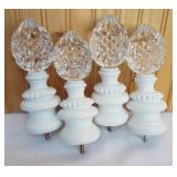 4 pc Faux Crystal Egg Finials