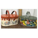 2 Vintage Tin Lunch Pails