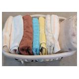 Basket - bath towels, & new full sheet set