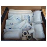 Box of Medical Gauze, tape, gloves, etc.