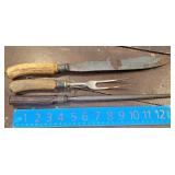 3pc Bone Handled Carving Set
