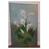 Folksy painting on board - Calla Lilies