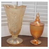 2 Pcs carnival marigold glass